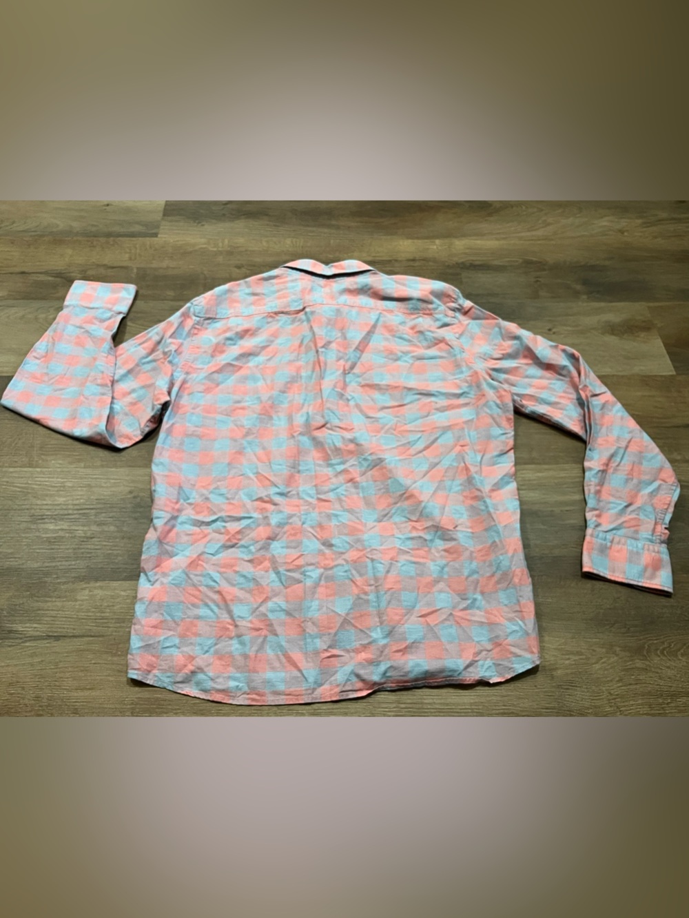 Faherty Stretch Summer Blend Shirt | Pink & Light Blue Buffalo Check | Large - Picture 2 of 7